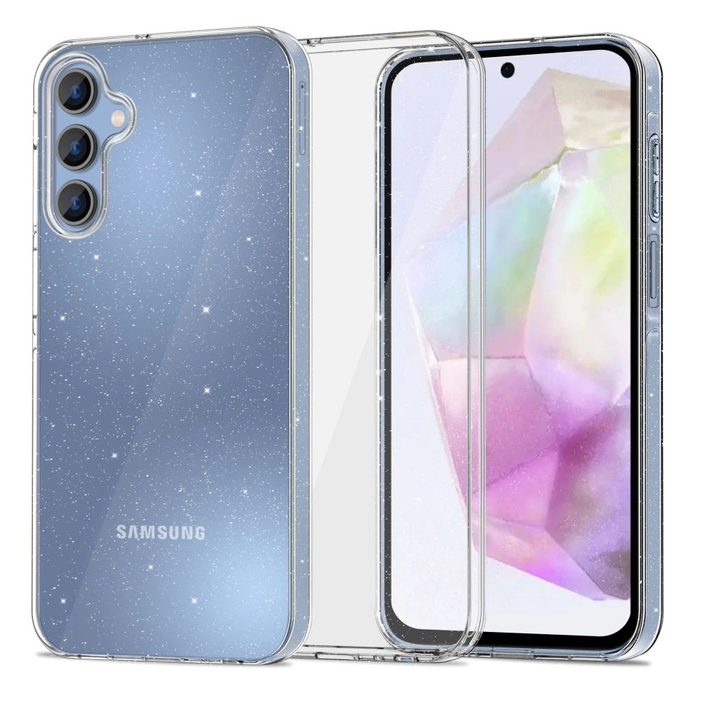 Samsung Galaxy A35 ( SM-A356E/DS ) Tech-Protect FlexAir Case Cover, Transparent and Glitter