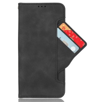 Samsung Galaxy A35 ( SM-A356E/DS ) Multiple Card Slots Design Wallet Stand Leather Book Case Cover, Black