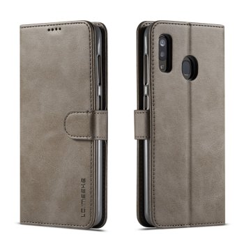 Samsung Galaxy A40 (SM-A405FN/DS) LC.IMEEKE PU Leather Wallet Case Cover, Grey
