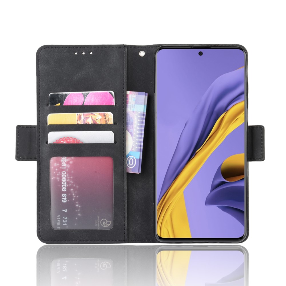 Samsung Galaxy A51 (SM-A515F) Wallet Multiple Card Slots Stand Leather Book Case Cover, Black (2)