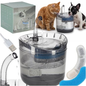 Cat Water Fountain 1.8L, Automatic Pet Drinking Fountain with Filter and USB Pump