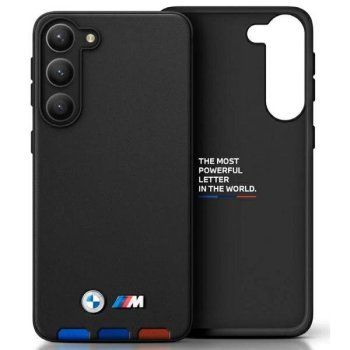 Samsung Galaxy A54 (SM-A546) BMW Leather Stamp Tricolor Case Cover (BMHCSA5422PTDK), Black