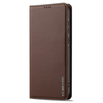 Samsung Galaxy A55 ( SM-A556B/DS ) LC.IMEEKE PU Leather Wallet Protective Book Case Cover, Brown