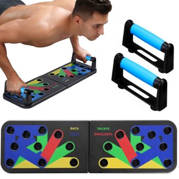 Push-up Board with Handles for Workouts 14-in-1, Black