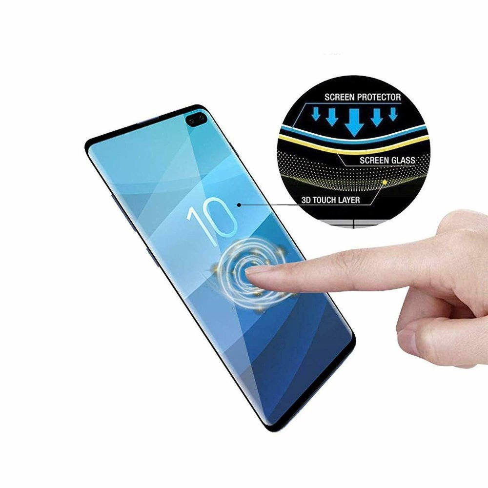 5D Tempered Glass Screen Protector For Samsung Galaxy S10+ Plus (G975F), black (4)