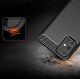 Samsung Galaxy S20+ Plus Carbon Fiber Brushed TPU Gel Case Bumper Cover, black