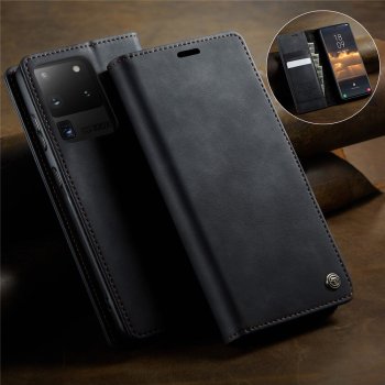 Samsung Galaxy S20 Ultra (SM-G988F) CASEME Wallet Magnetic Leather Case Cover, Black