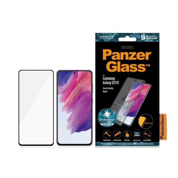 SamsungGalaxy S21 FE 5G (SM-G990B/DS) PanzerGlass E2E Super+ Microfracture Antibacterial Tempered Glass, Black