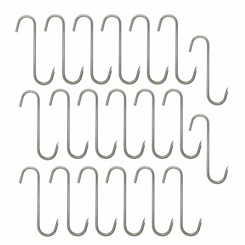 Stainless Steel Smoking Hooks 15-Pack, 14.5 cm