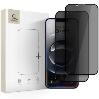 Apple iPhone 14 / 13 / 13 Pro 6.1'' Tech-Protect Glass Anti Spy+ Privacy Tempered Glass 2x