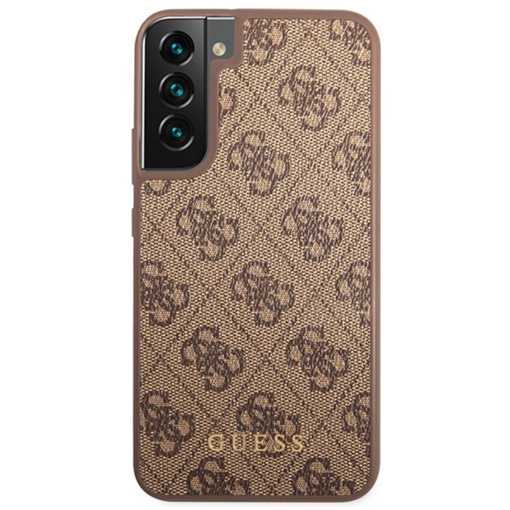 Samsung Galaxy S23 (SM-S911) Guess 4G Metal Gold Logo Case Cover (GUHCS23SG4GFBR), Brown (0)