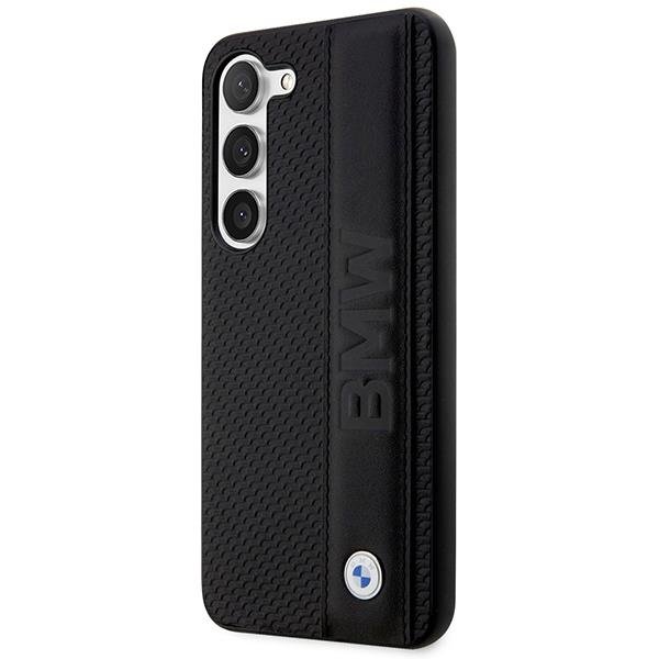 BMW Samsung Galaxy S23+ Case Leather Textured & Stripe Black (0)