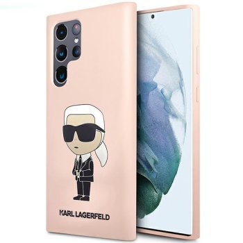 Samsung Galaxy S23 Ultra (SM-S918) Karl Lagerfeld Silicone Ikonik Case Cover (KLHCS23LSNIKBCP), Pink