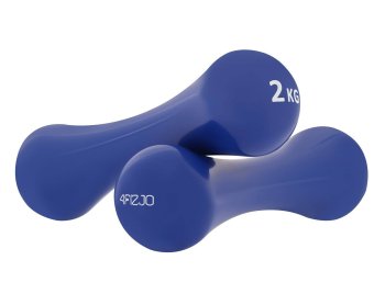 4Fizjo Neoprene Dumbbells Weight for Fitness Aerobics Sports Strength Training 2 x 2 kg, Blue