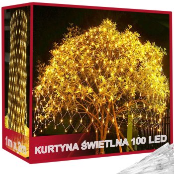Outdoor LED Net Lights 100 LEDs Christmas Decoration, Warm White 1x2m