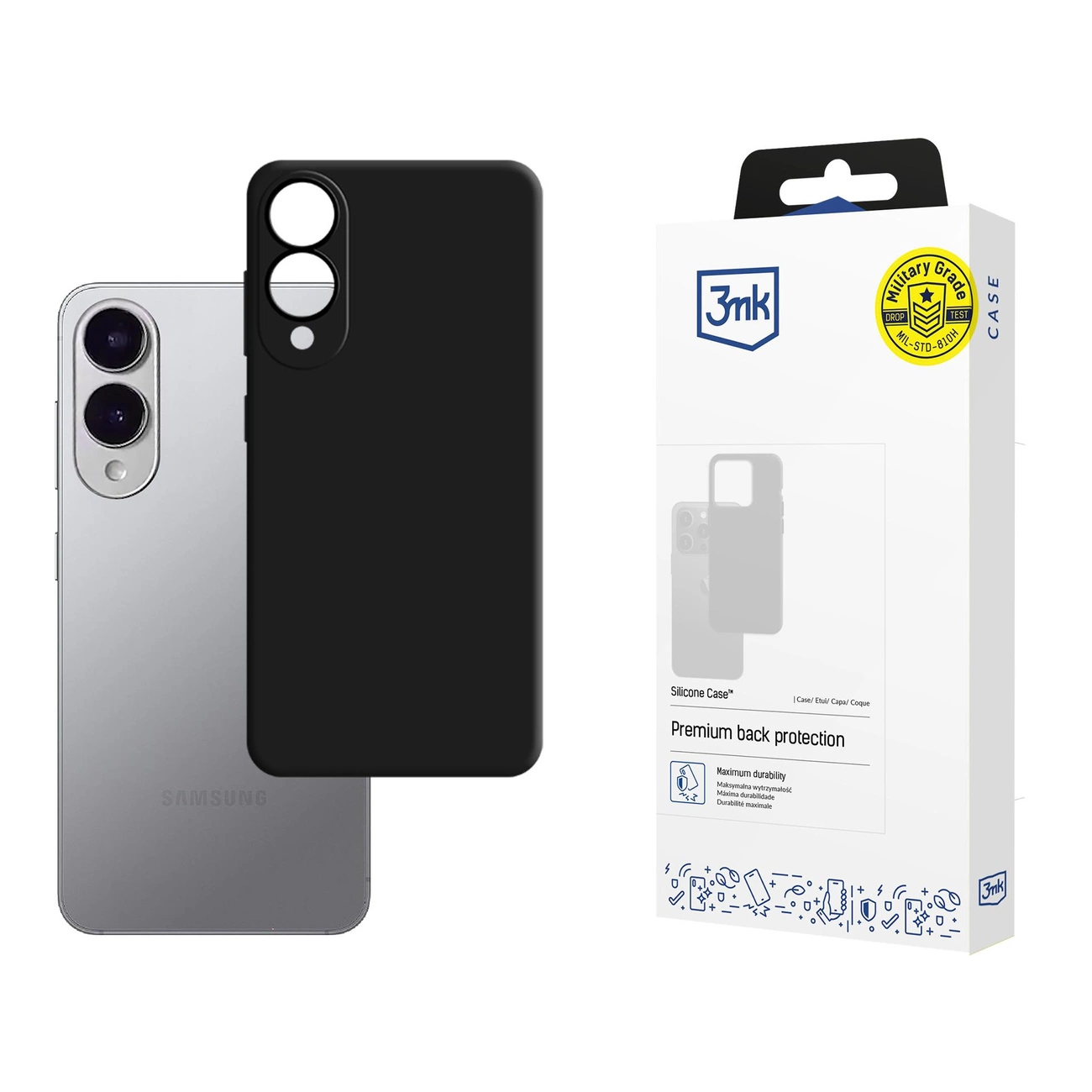 3mk Silicone Phone Case Cover Samsung Galaxy S25 Edge - Black
