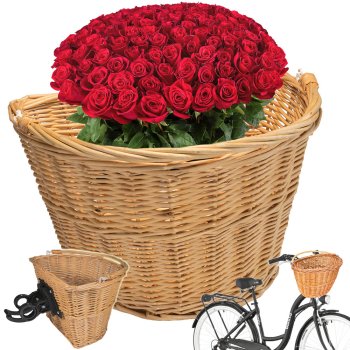 Large Woven Basket for Bicycles for Front Handlebar