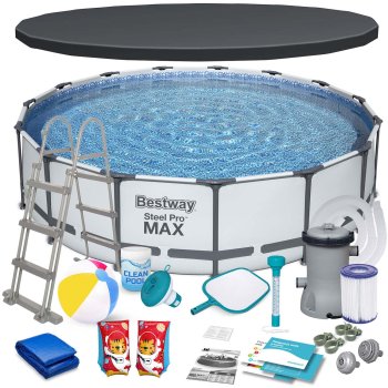 Bestway 56488 Above Ground Frame Pool Set 457 x 107 cm, 18-in-1 Kit