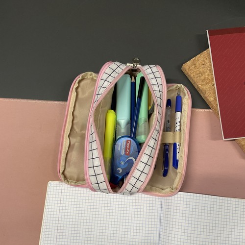 Triple Folding Pencil Case Maaleo 24514, Checkered (5)