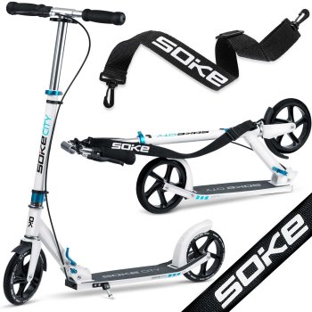 SOKE CITY Folding Commuter Scooter with Dual Brakes, white