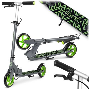 Ricokids Kodi Gray-Green Scooter - Stylish & Durable Ride for Kids