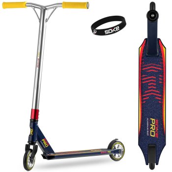 SOKE PRO Stunt Scooter for Freestyle Tricks, Navy and Red