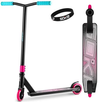 SOKE Go! Pro Stunt Scooter for Tricks and Freestyle, Pink Blue