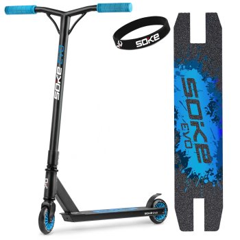 Soke EVO stunt scooter for beginners and intermediate riders, blue