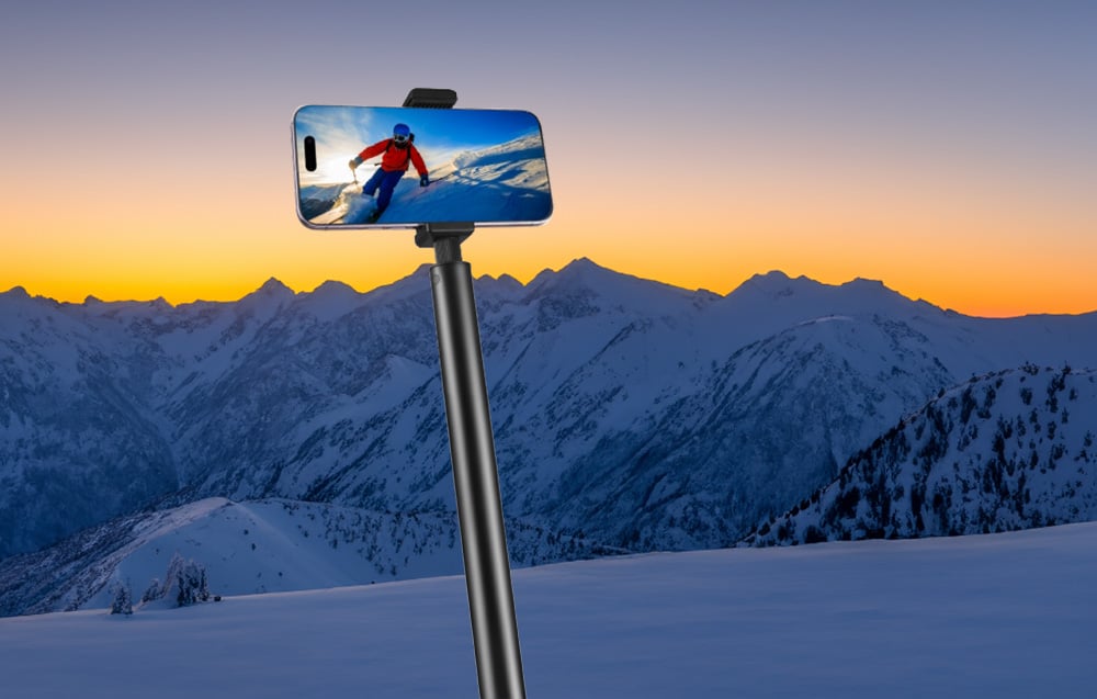 Metal selfie stick 2 m PULUZ for Insta360 One RS/X2/X3 (black) (1)