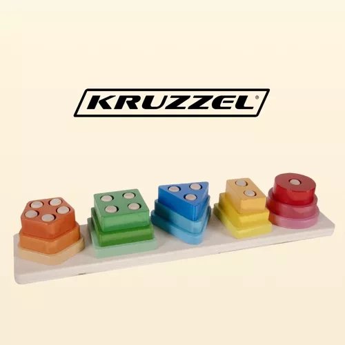 Kruzzel Wooden Shape Sorter Stacking Puzzle Toy 22492 (1)