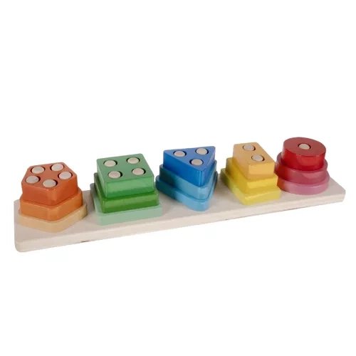 Kruzzel Wooden Shape Sorter Stacking Puzzle Toy 22492 (3)
