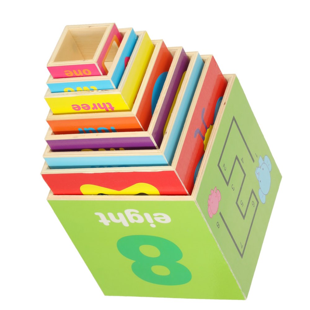 Wooden Educational Stacking Tower and Shape Sorter Toy for Counting 71 cm XXL (1)