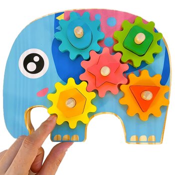 Montessori Wooden Educational Sorter Toothpicks, Elephant