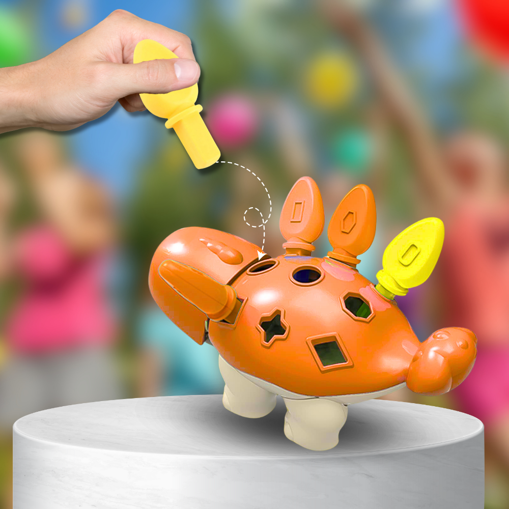 Montessori Dinosaur Shape Sorter Toy for Toddlers, Orange (1)