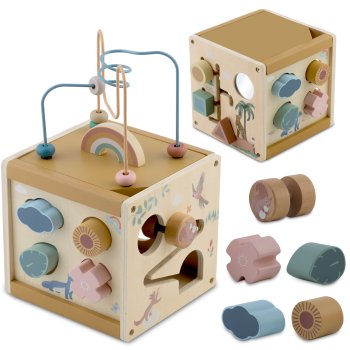 Wooden Sensory Toy Sorter Cube NK-861 Nukido