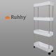 Ruhhy 4-Tier Slim Storage Cart on Wheels for Kitchen & Bathroom 24291, White