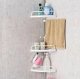 Telescopic Adjustable Corner Shower Bathroom Shelf, White