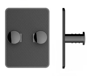 Razor Holder Wall Hanger with Two Hooks, Black