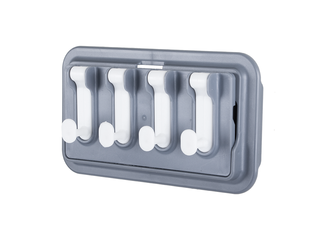 Wall Mounted Organizer with Foldable Shelf and 4 Hooks for Kitchen & Bathroom (3)