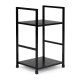 Modern Loft 2-Tier Shelf Unit Bedside Table, Black ModernHome