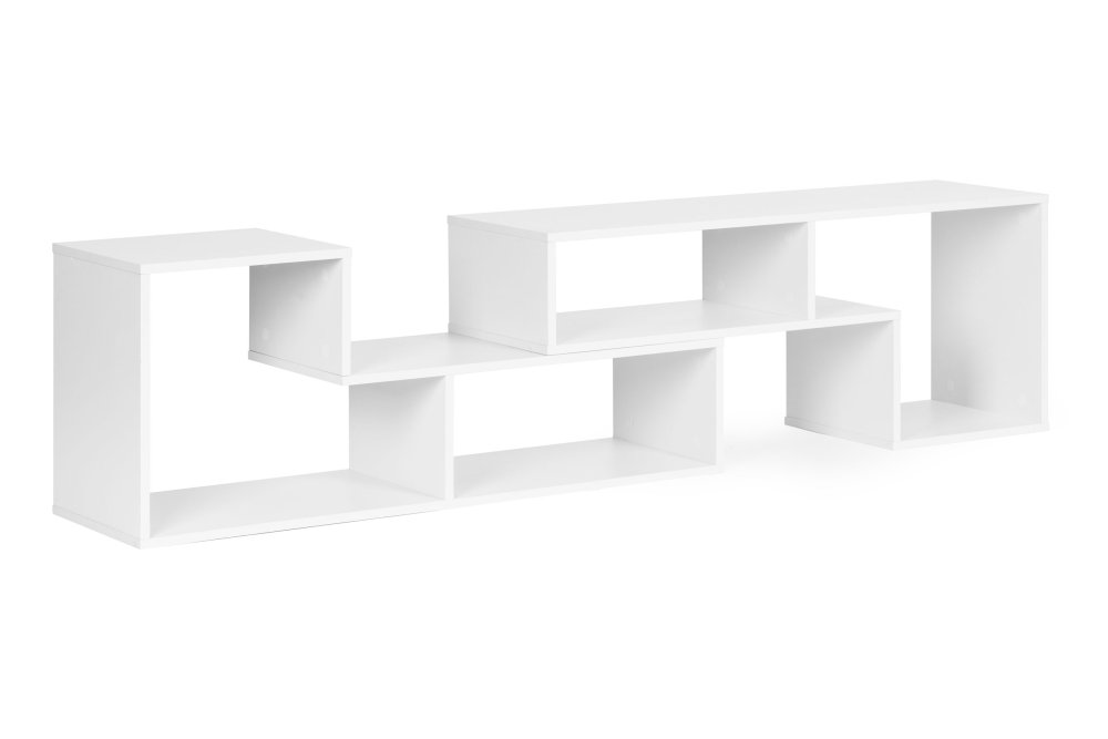 ModernHome Modular Geometric Bookshelf with 4 Shelves, White (1)