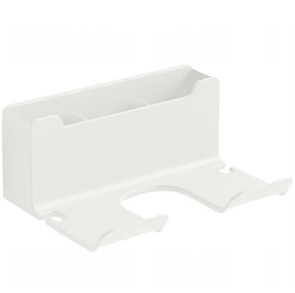 Wall Mount Hair Dryer Holder Bathroom Shelf Organizer, White (2)