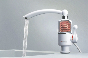 Electric Sink Water Faucet / Heater, White