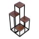 ModernHome 4-Tier Plant Stand Shelf, Metal and MDF, Dark Walnut