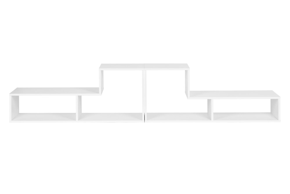 ModernHome Modular Geometric Bookshelf with 4 Shelves, White (3)
