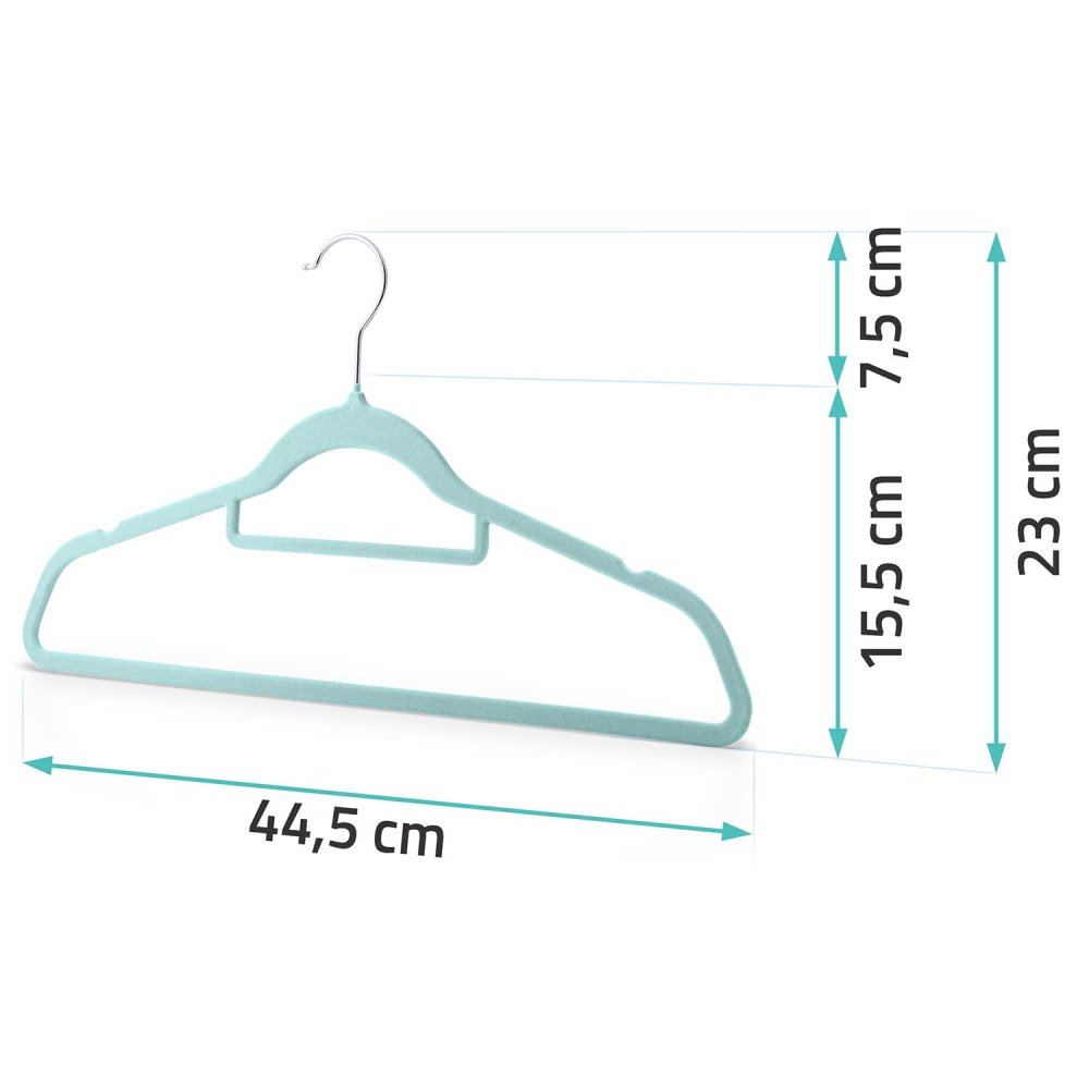 Velvet clothes hangers Massido MS-859, pack of 20, slim non slip (3)