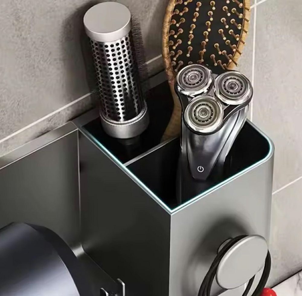 Wall Mounted Hair Dryer Holder, White (0)