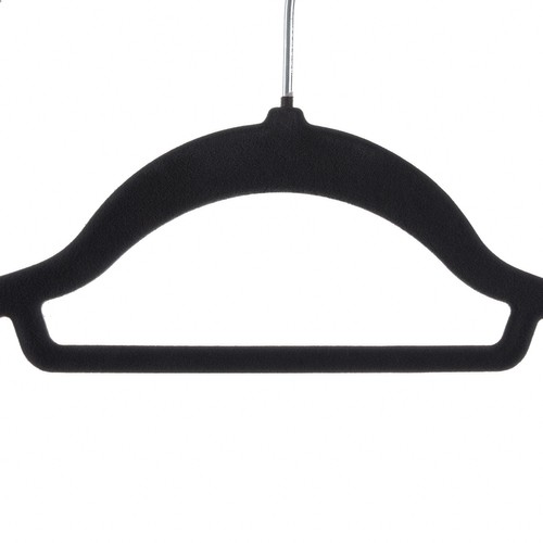 Ruhhy 22536 Velor Clothes Hanger, Set of 20 Pieces, Black (9)