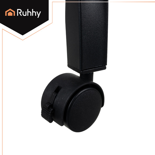 Ruhhy 27084 Double Garment Rack on Wheels with Shelf and Hooks, Black (3)