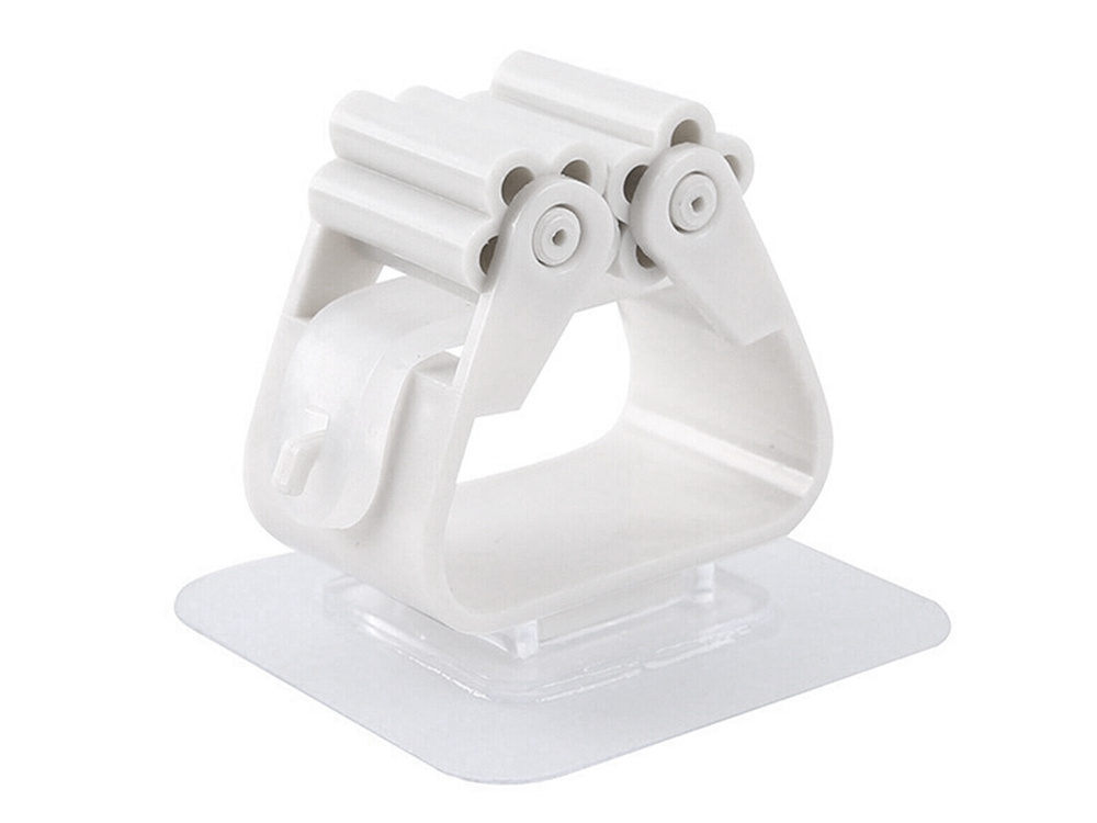Self-Adhesive Broom and Mop Holder Wall Mount, White (2)